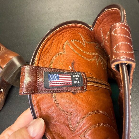 El Dorado Men’s Western Cowboy Boots Brown Leather 13” Shaft Size 10D R9211 main image 12